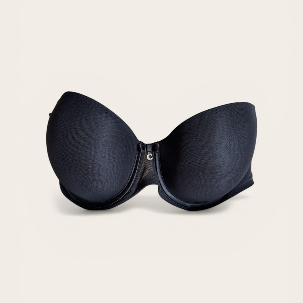 Chantelle Black Strapless Bra 34DD Smooth Underwire Convertible Classic EUC